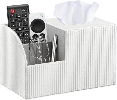 Vista 8 de Funda cuadrada de piel sintética para caja de pañuelos – Soporte multifuncional para caja de pañuelos, cubierta de caja de pañuelos