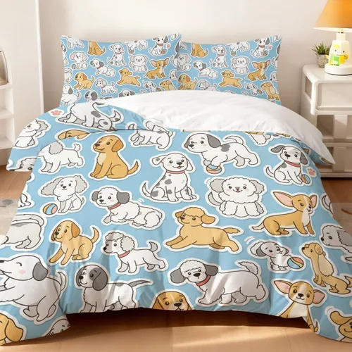 Vista 24 de Juego de funda de edredón de oso lindo tamaño individual, 3 piezas, ropa de cama suave y neutra calmante y acogedora, juego de funda de edredón