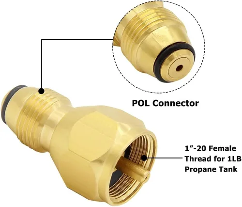 Vista 2 de Hooshing Adaptador para relleno de tanque de propano de 1 libra QCC1