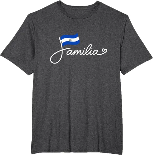 Vista 22 de El Salvador Familia - Camiseta con texto en inglés "La Familia de la Bandera Salvadoreña