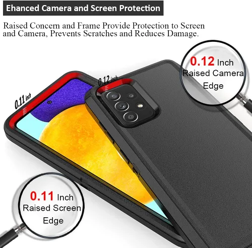 Vista 3 de TENCO Funda compatible con Samsung Galaxy A52 5G, con protectores de pantalla, resistente, a prueba de golpes, protección de cuerpo completo, funda