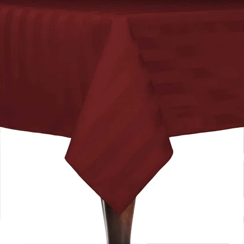 Vista 45 de Ultimate Textile Mantel cuadrado de rayas satinadas de 84 x 84 pulgadas, color verde militar