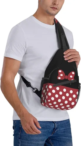 Vista 8 de Bolso bandolera de dibujos animados para mujeres y hombres, mochila de viaje para senderismo, Bolso honda de dibujos animados