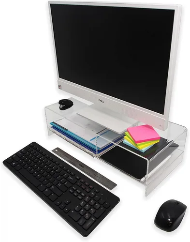 Vista 3 de Company Clear 0.197 in Deluxe Acrylic Monitor Stand para computadoras, monitores, portátiles, tabletas, uso de oficina, uso doméstico, escritorios