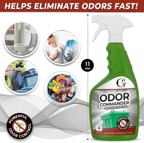 Vista 7 de Garbage Commander Odor Commander, botella de spray para control de olores, 22 onzas, aroma a hierba de limón, fabricada con orgullo en Canadá