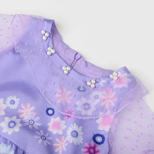Vista 3 de Uhdear Disfraz de princesa de Mirabel Isabella de Encanto para niñas, vestido de princesa con manga de tul para Halloween