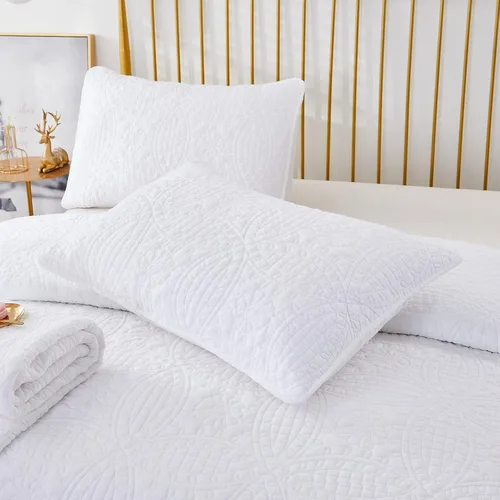 Vista 12 de Brandream Fundas de almohada acolchadas 100% algodón, 2 piezas, tamaño estándar, diseño de pájaros de campo americano, decoración de dormitorio
