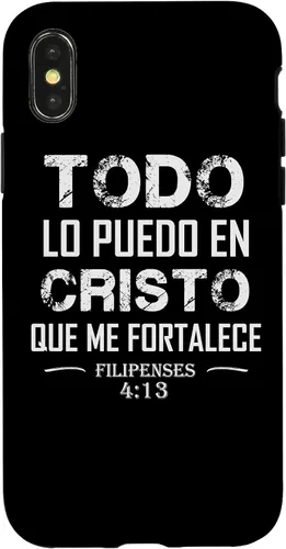 Vista 5 de Filipenses - Carcasa para iPhone 17 con texto en inglés "Todo Lo Puedo En Cristo