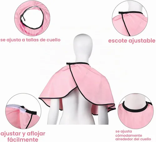 Vista 5 de 3 capas de maquillaje para clientes, baberos de maquillaje, delantales de barba, delantales de tinte para cabello, capas de champú, capas