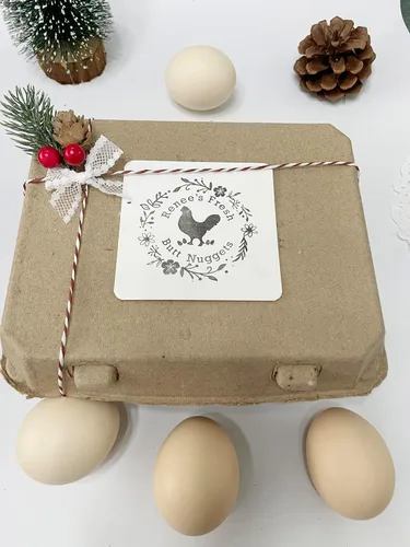 Vista 5 de Sello de cartón de huevos Sellos personalizados de cartón de huevos Sello de huevos de gallina Sello de goma de madera personalizado