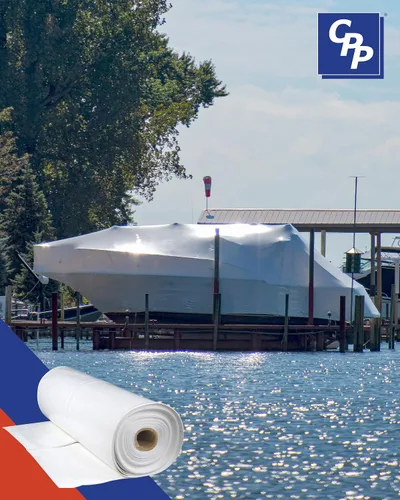 Vista 8 de CPP 17' x 31' 7 Mil White Boat/Envoltura retráctil industrial