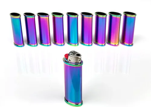 Vista 13 de DIYLuxury - Funda para encendedor de metal cromado negro, compatible con BIC Standard J6 Lighter EZ Reach Lighter, resistente, reutilizable, paquete
