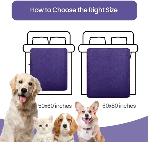 Vista 6 de Manta impermeable para perro, manta a prueba de orina para mascotas con protección de 3 capas, protector reversible de sherpa y franela