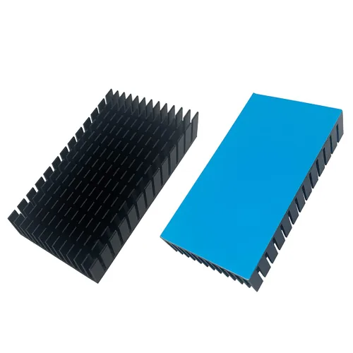 Vista 17 de Disipador de calor de aluminio negro con cinta adhesiva conductora térmica, enfriador de disipador de calor de 9 × 9 × 0.197 in para enfriar
