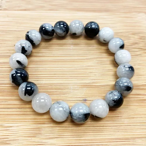 Vista 456 de Gem Avenue Handmade Round Bead Stretch Bracelet Unisex Natural Stone Beaded Jewelry for Men & Women, Elastic Wristband for Daily Wear