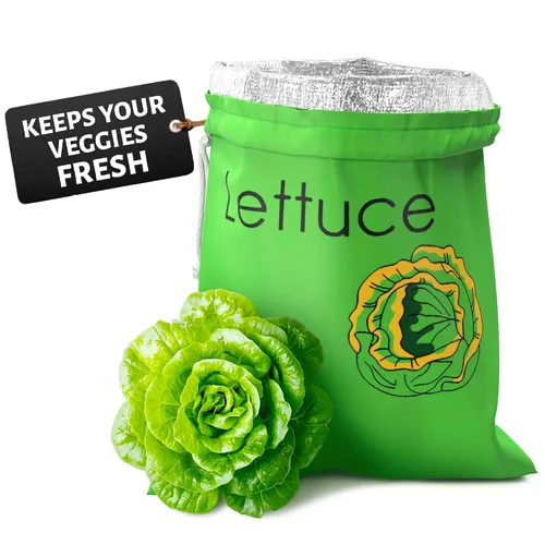 Vista 11 de Bolsas de producción reutilizables para plátanos y lechuga frescas – Bolsas de almacenamiento para verduras y frutas con forro de aluminio
