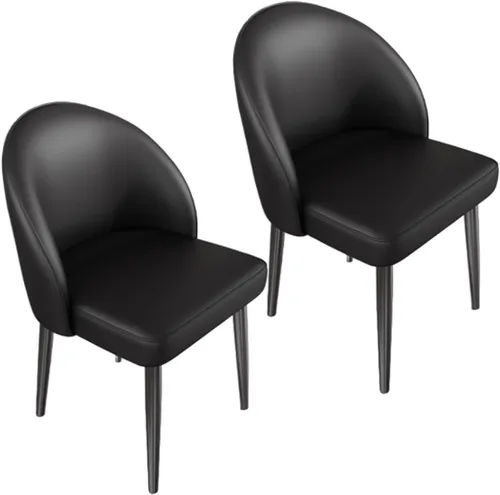 Vista 46 de YVYKFZD Juego de sillas de comedor, silla de comedor de cuero con respaldo curvo, sillas de cocina sin brazos, silla auxiliar tapizada cómoda