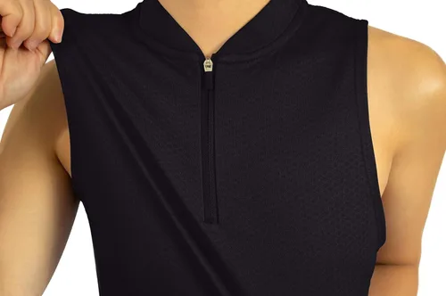 Vista 3 de Three Sixty Six - Blusa polo de golf sin mangas con cierre de cremallera para mujer, camisetas cortas de secado rápido para mujeres
