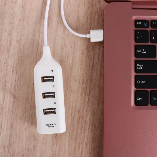 Vista 9 de Vctitil 2 unids 4 puertos USB 2.0 Hub Mini adaptador de corriente de 4 puertos USB Splitter Accesorios de computadora Receptor de portátil de 4