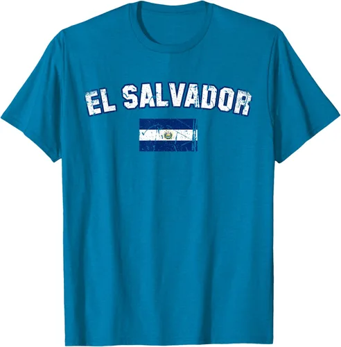 Vista 8 de EL SALVADOR Bandera Vintage Hombres Mujeres Niños Camiseta EL SALVADOR