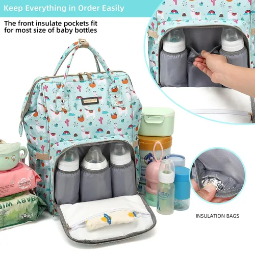 Vista 2 de GAIVP Mochila para pañales, bolsas de pañales para bebés, niñas y niños, bolsas de bebé para mamás papás, bolsa cambiadora de pañales con bolsillos