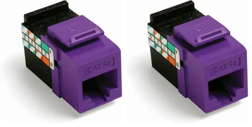 Vista 19 de Leviton Adaptador QuickPort de 8 cables Cat 5e, enchufe Jack, paquete de 10, 5G108-AW5, blanco
