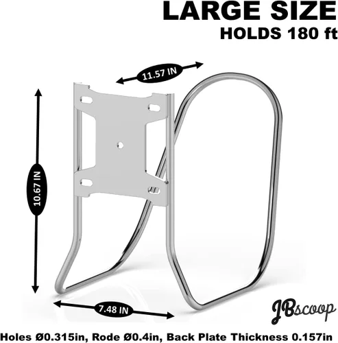 Vista 3 de JBscoop Soporte de manguera grande de acero inoxidable, colgador de manguera resistente (1)