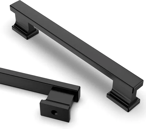 Vista 11 de Asidrama - Paquete de 6 manijas de gabinete de cocina color latón cepillado de 3.75 pulgadas (96mm), tiradores para gabinete, accesorios