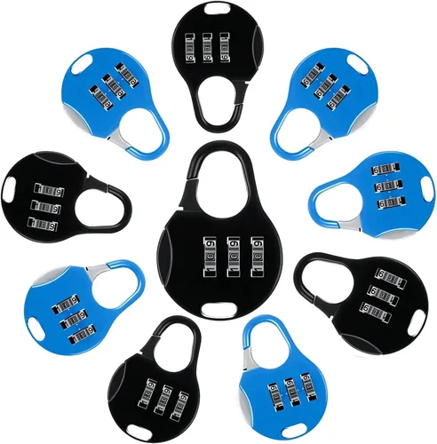 Vista 12 de Moxweyeni Paquete de 10 candados combinados para equipaje, estilo lindo Negro