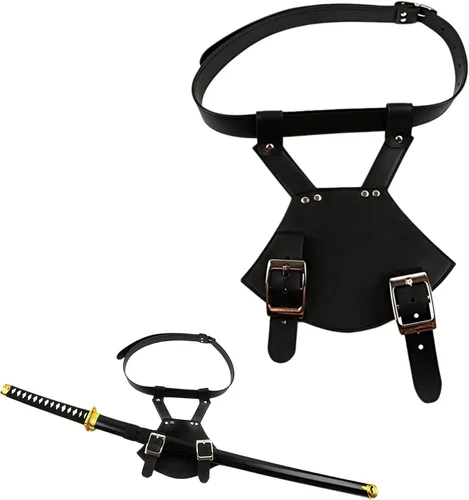 Vista 9 de Bolsa de espada con correa trasera para disfraz de anime Ninja Hero Cosplay