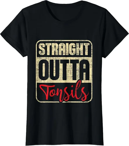 Vista 70 de Straight Outta Amígdalas - Camiseta de recuperación de cirugía de eliminación de amígdalas Asphalt Grey