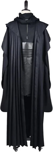 Vista 4 de Disfraz de Darth Maul túnica para cosplay, disfraz de Sith, capa con capucha, disfraz de Halloween