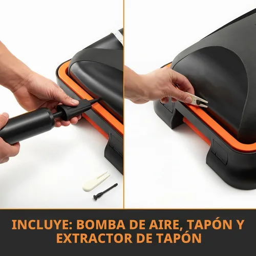 Vista 9 de Terra Glide - Tabla de equilibrio y rodillo para abdominales Entrenador de núcleo inflable con ruedas giratorias y asas emergentes Rueda