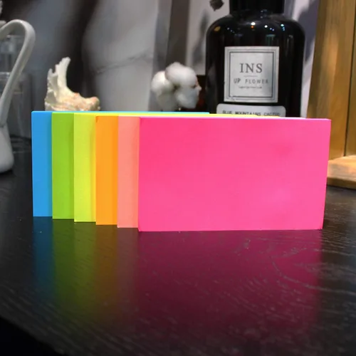 Vista 4 de Vanpad Notas adhesivas de 4 x 6 pulgadas brillantes Stickies Coloridos Super Sticking Power Memo Pads Adhesivo Fuerte 6 blocs / Paquete de 48