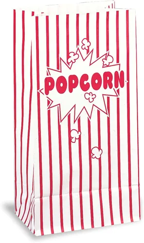 Vista 2 de Bolsas de palomitas de maíz a rayas rojas y blancas - 10" x 5", 10