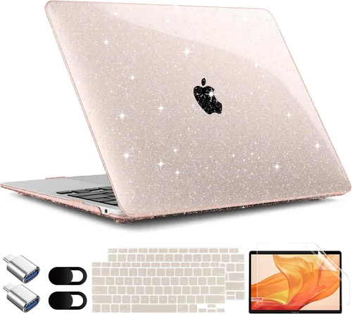 Vista 11 de TWOLSKOO Funda para MacBook Air de 13.3 pulgadas 2021-2018 M1 A2337 A2179 A1932 con pantalla Retina, carcasa rígida de plástico con cubierta