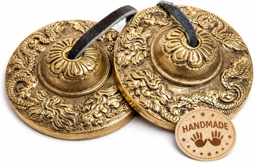 Vista 6 de Campanas de platillos Tingsha – Fácil de tocar – Campana de meditación Mindfulness para la curación de chakras, regalos espirituales de dharma Asta