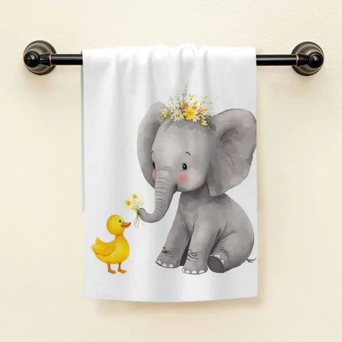 Vista 3 de HGOD DESIGNS Lindas toallas suaves de algodón con corona y pato - 15 x 30 pulgadas