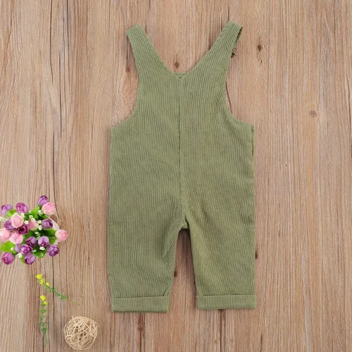 Vista 3 de Overol con peto para niños pequeños, pantalones con tirantes sólidos, pantalones con tirantes delgados, pantalones con tirantes delgados, overol