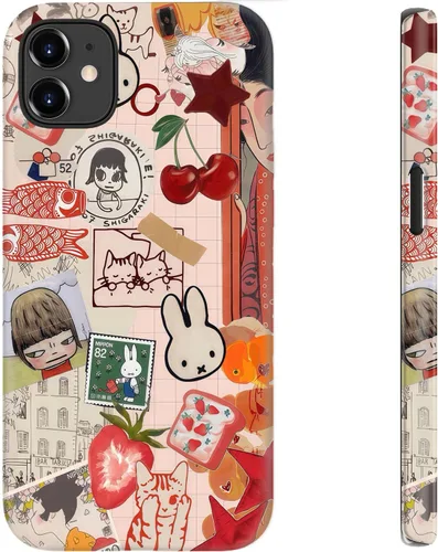 Vista 66 de bemal Funda para iPhone 12 Mini, estética, vintage, floreciente, peonía, concha, femenina, compatible con MagSafe, moderna, única, moderna, moderna