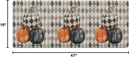 Vista 2 de Tapete de baño con diseño floral de calabazas para bañera, antideslizante, de secado rápido y absorbente, de tierra de diatomeas, tapete