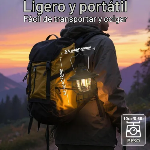 Vista 7 de Linterna de camping LED recargable, cobre