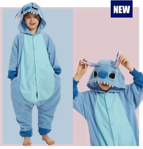 Vista 2 de SWEETXIN Pijama unisex para adultos y niños, para Halloween, Navidad, ropa de dormir, traje de cosplay para mujeres y hombres