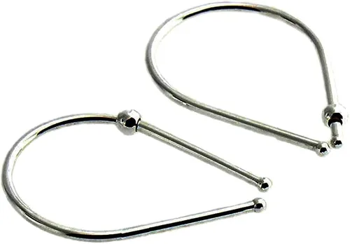 Vista 12 de 13mm de plata de ley 20 GA Aretes de aro invertidos colgantes de lágrima hipoalergénicos ligeros con hilo para mujer