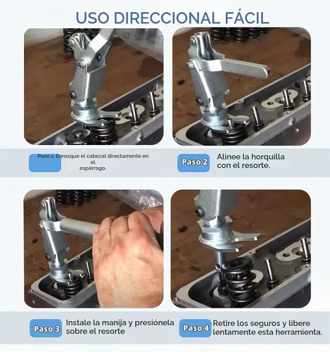 Vista 5 de 66784 Herramienta de compresor de resorte de válvula para pernos basculantes de 3/8 pulgadas y 7/16 pulgadas, herramienta de extracción de resorte