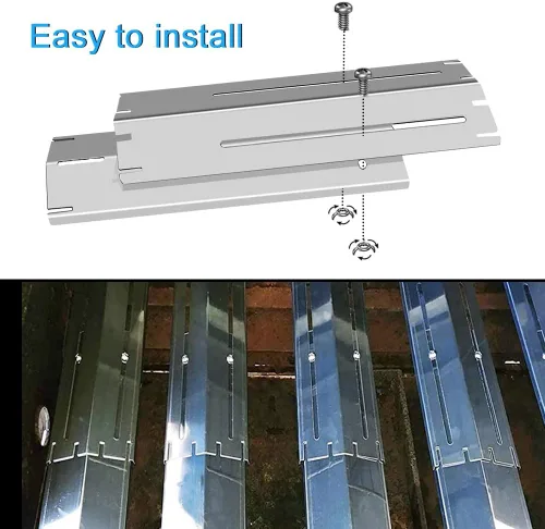 Vista 4 de Protector universal ajustable para placa de calor, barra aromatizadora de tienda de calor de acero inoxidable, cubierta de quemador, domador