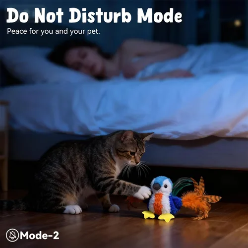 Vista 6 de Juguetes para gatos que aletean pájaro, juguetes de hierba gatera para gatos de interior, juguete automático interactivo para gatitos, juguete