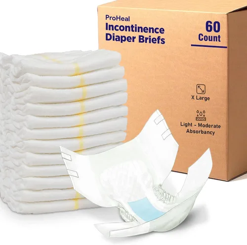 Vista 9 de Pañales para adultos para incontinencia, paquete de 100 unidades, para hombres y mujeres, acolchado con bloqueo de humedad y olor, absorción ligera