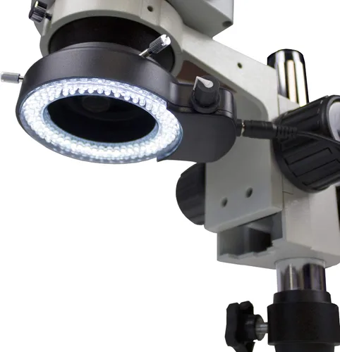 Vista 4 de VMLIFR-09B - Anillo de luz LED ajustable negro de 144 LED para microscopio estéreo, diámetro interior de 2.5 pulgadas (2.461 in) y 3.64 pulgadas