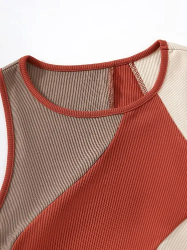 Vista 3 de Verdusa Body sin mangas con cuello redondo y bloques de color para mujer